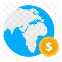 Globales Geld Globale Investitionen Globale Wirtschaft Icon