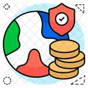 Globales Geld Globale Wirtschaft Globale Investitionen Icon