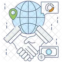 Business Handshake Globales Geschaft Weltweiter Vertrag Symbol