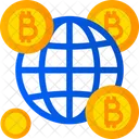 Globales Krypto Netzwerk Krypto Netzwerk Bitcoin Netzwerk Symbol