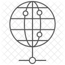 Globales Netzwerk Thinline Symbol Symbol