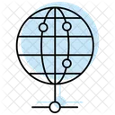 Globales Netzwerk Farb Schatten Dunnlinien Symbol Icon