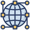 Kommunikationsnetzwerk Globales Netzwerk Globale Satellitenkommunikation Symbol