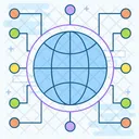 Globales Netzwerk Globale Kommunikation Zusammenarbeit Symbol