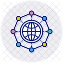 Globales Netzwerk Welt Netzwerk Symbol