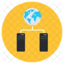 Globales Rechenzentrum Globaler Datenserver Globaler Datenspeicher Symbol