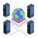 Globale Vernetzung Globales Servernetzwerk Globale Rechenzentren Symbol