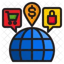 Weltweites Einkaufen  Symbol