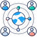 Globalization Global Network Global Connection Icon