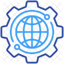 Globalization Globe Gear Icon
