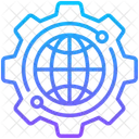 Globalization Globe Gear Icon