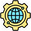 Globalization Globe Gear Icon