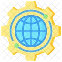 Globalization Globe Gear Icon