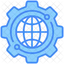 Globalization Globe Gear Icon