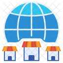Globalization Metaverse Business Virtual World Online Store E Commerce Branch Icon