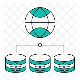 Globally distributed server Icon - Download in Colored Outline Style
