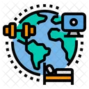 Globally Working Global Work At Home Icon