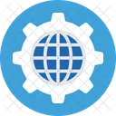 Globe Cog Internet Icon