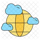 Globe Weather Clouds Icon