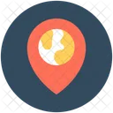 Globe Location Pin Icon