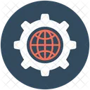 Globe Gear Cogwheel Icon