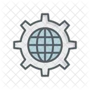 Globe Cogwheel Gear Icon