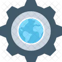 Globe Cog Worldwide Icon