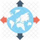 Worldwide Globe Arrows Icon