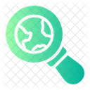 Globe Magnifying Glass Search Icon