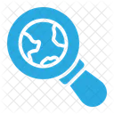 Globe Magnifying Glass Search Icon