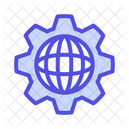 Globe And Gear  Icon