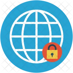 Globe and lock  Icon