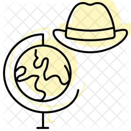 Globe-and-travel-hat  Icon