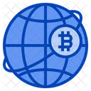 Globe Spread Bitcoin Crypto Digital Money Cryptocurrency Icon