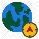 Globe Compass Direction Icon