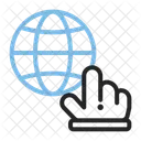 Globe Hand Cursor Icon