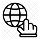 Globe Hand Cursor Icon