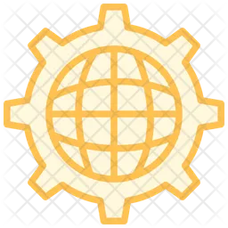 Globe in a cogwheel  Icon