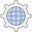 Globe In A Cogwheel Awesome Lineal Color Icon Icon