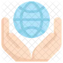 Globe In Hand  Icon
