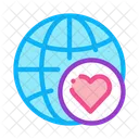 Earth Globe Love Icon