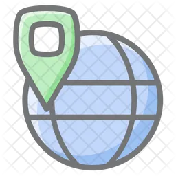 Globe Pin Flag Icon