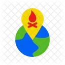 Globe pin bonfire  Icon