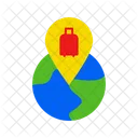 Globe pin suitcase  Icon