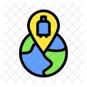 Globe pin suitcase  Icon