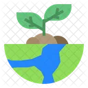 Ecology Globe Plant Icon