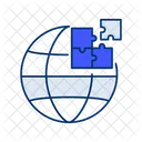 Globe Puzzle Icon Global Problem Solving Collaborative Solutions Icon