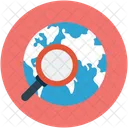 Globe Avec Loupe Icon