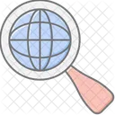 Globe Search Magnifier Icon