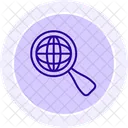 Globe Search Magnifier Icon